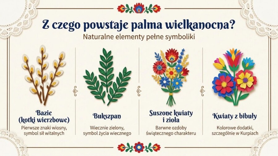 Wielkanoc w Polsce – symbole i zwyczaje (gazetka szkolna / prezentacja, styl folkowy
