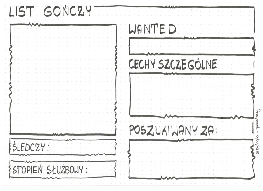 List gończy - sketchnotka