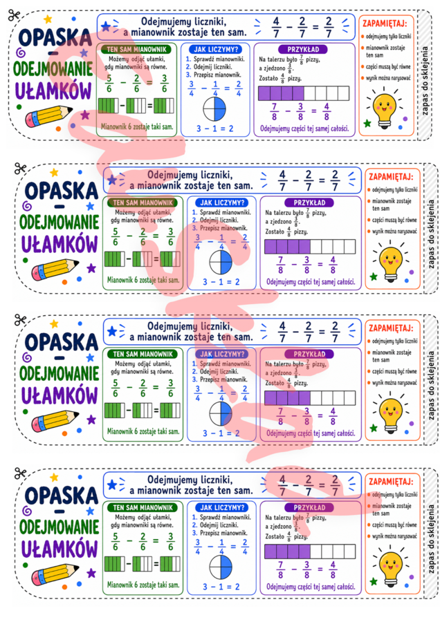 🟩 MATEMATYCZNE OPASKI NA RĘKĘ  Skuteczna pomoc dydaktyczna do wprowadzania nowych tematów