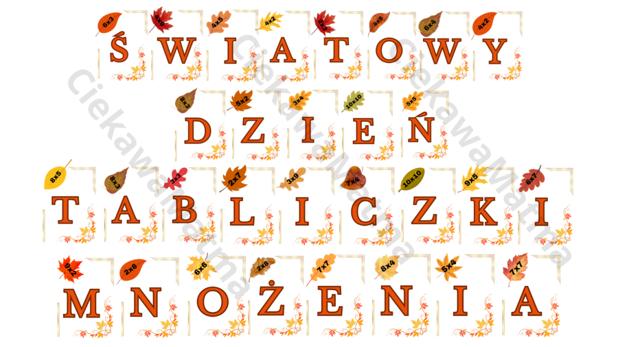 Girlanda na Dzień Tabliczki Mnożenia!