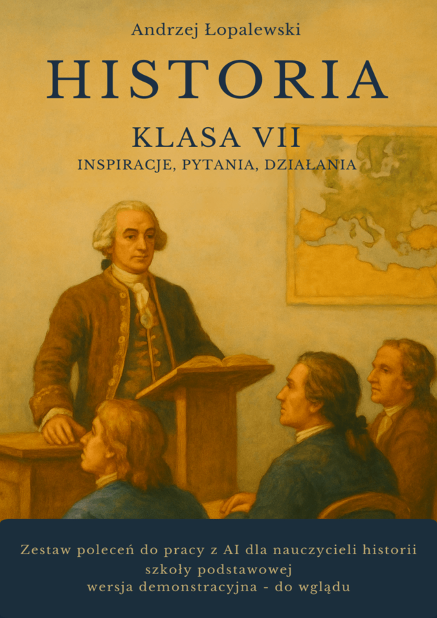 Historia – klasa VII. Inspiracje, pytania, działania. Zestaw poleceń do pracy z AI dla nauczycieli historii szkoły podstawowej_wersja demo