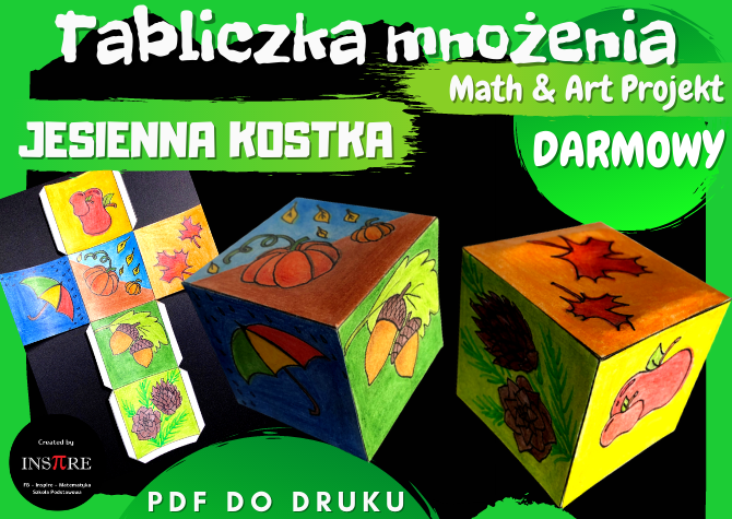 DARMOWA Jesienna Kostka - TABLICZKA MNOŻENIA - projekt matematyczno-artystyczny