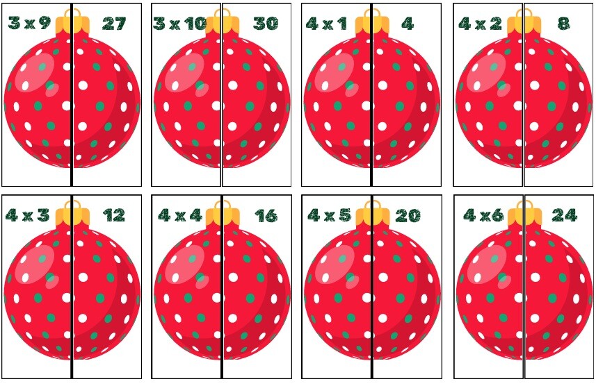 Tabliczka mnożenia - świąteczna