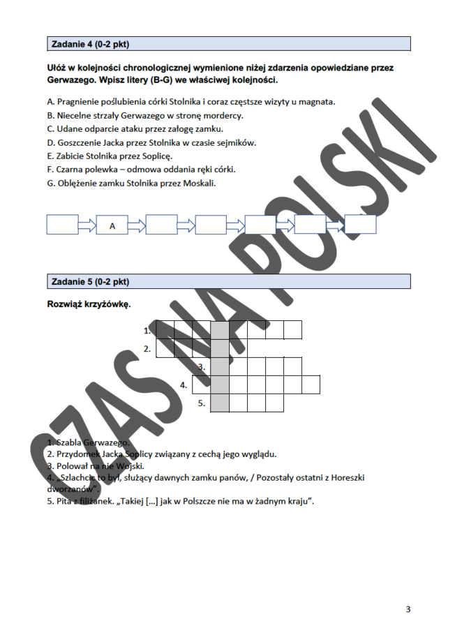 Test – „Pan Tadeusz”, Księga II