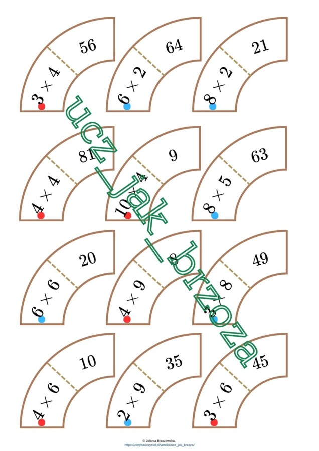 Zakręcone domino, tabliczka mnożenia, Dzień Tabliczki Mnożenia