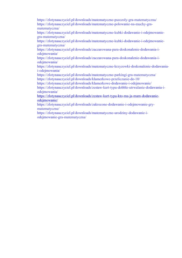 PAKIET DODAWANIE I ODEJMOWANIE