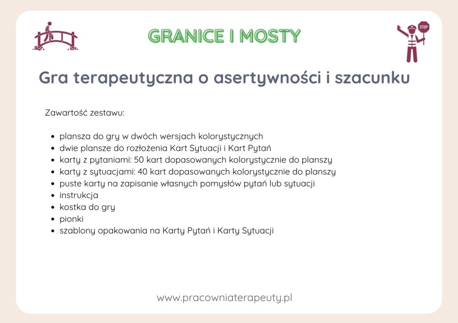 Gra terapeutyczna o asertywności i szacunku „Granice i mosty”