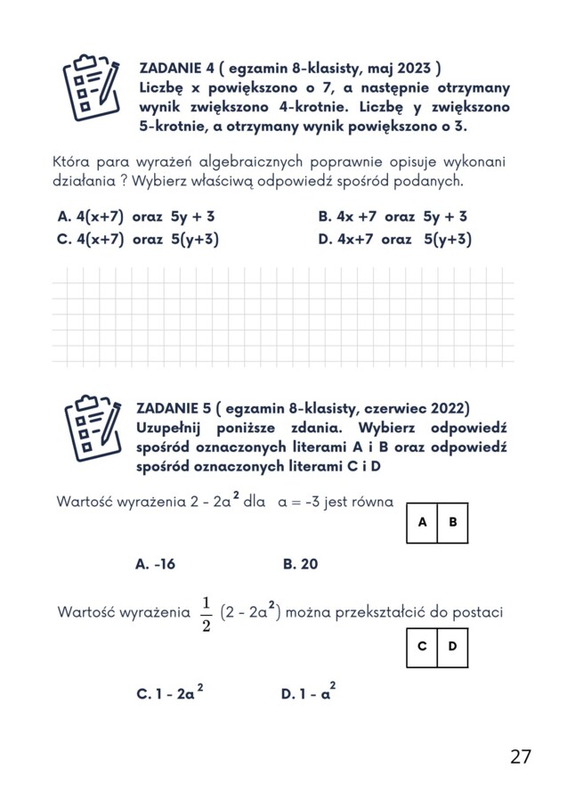 WYRAŻENIA ALGEBRAICZNE - z Matixem do E8