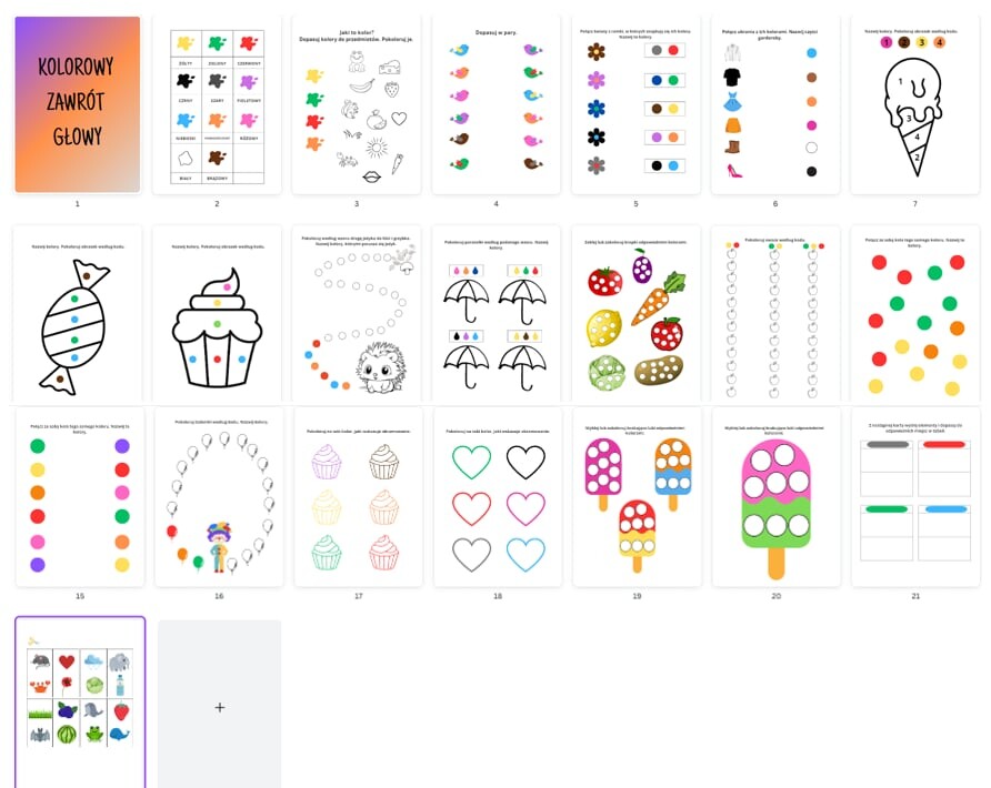 Kolorowy zawrót głowy - karty pracy do nauki kolorów