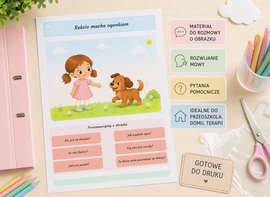 Reksio macha ogonkiem – karta obrazkowa do rozmowy kierowanej