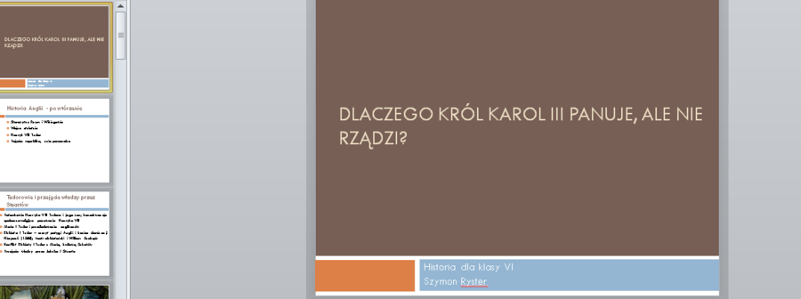 Parlamentaryzm w Anglii - prezentacja