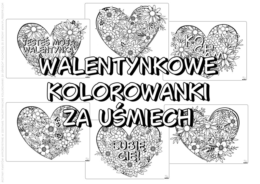 Walentynkowe kolorowanki