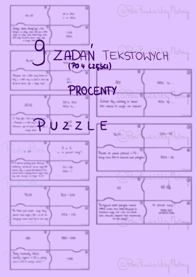 Puzzle z Procentami – Zaskakująca Łamigłówka Matematyczna dla Klasy 7-8 i liceum