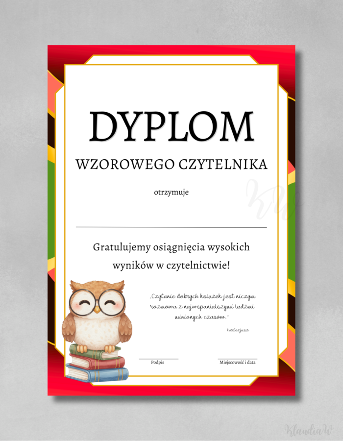 Dyplomy Wzorowego Czytelnika
