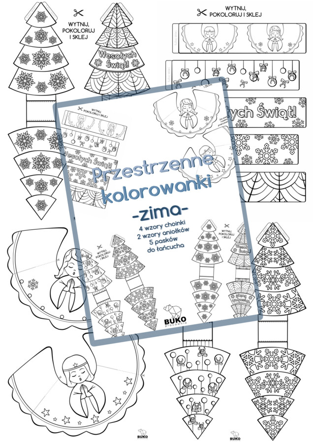 Przestrzenne kolorowanki -ZIMA-