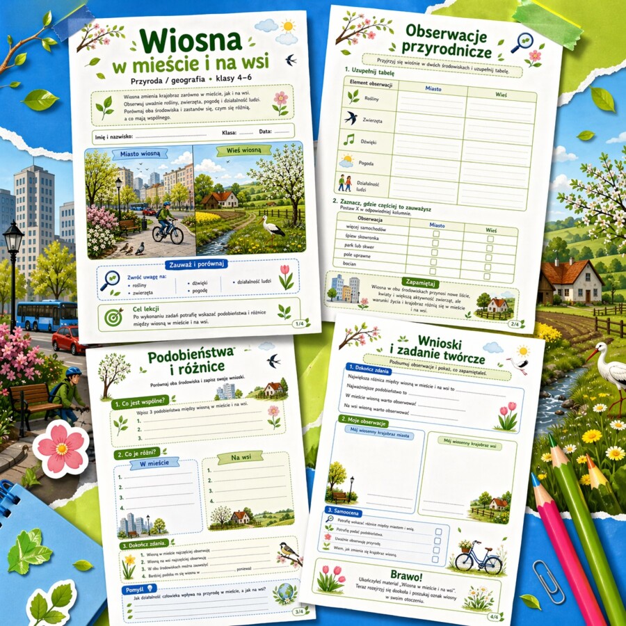 Wiosna w mieście i na wsi