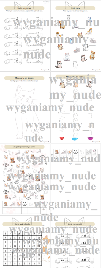 Dzień Kota - karty pracy