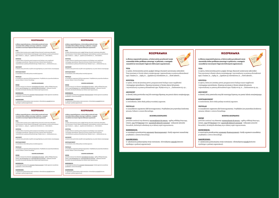ROZPRAWKA – OPOWIADANIE - PRZEMÓWIENIE - wklejka – wklejki – kl. 4-8 – egzamin – powtórzenie – ćwiczenia redakcyjne
