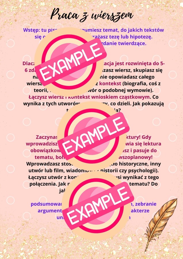 Plan rozprawki z wierszem, matura poziom podstawowy, wklejka pdf