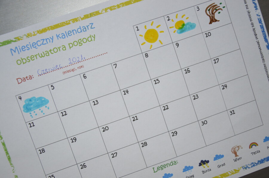 Miesięczny kalendarz obserwatora pogody