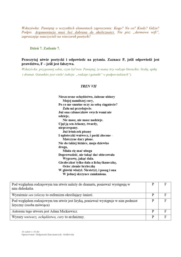 50 zadań na 50 dni