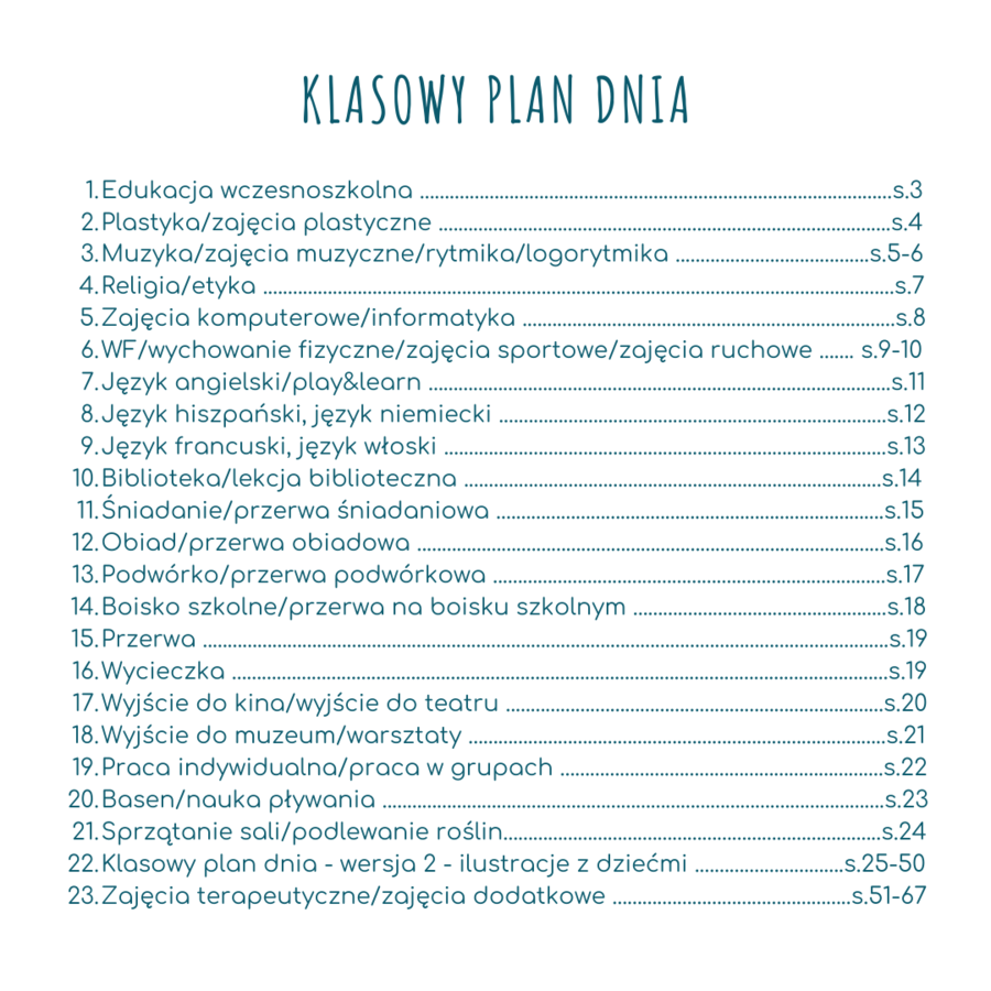 KLASOWY PLAN DNIA