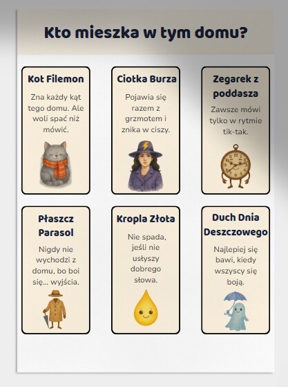 Zabawa w odgrywanie ról: Dom podczas deszczu.