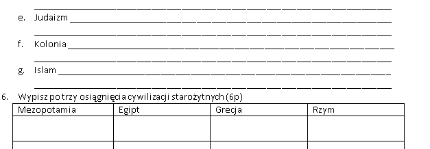 Sprawdziany przekrojowe z historii