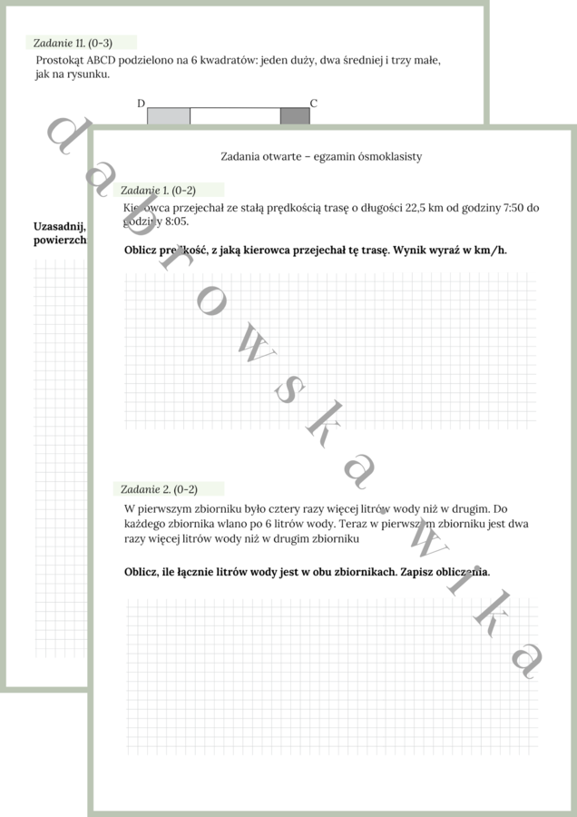 Egzamin ósmoklasisty - zadania otwarte