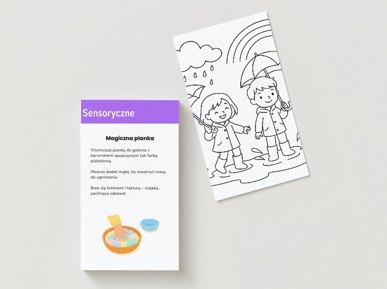Zestaw kart “Pomysły na zabawy w deszczowy dzień”