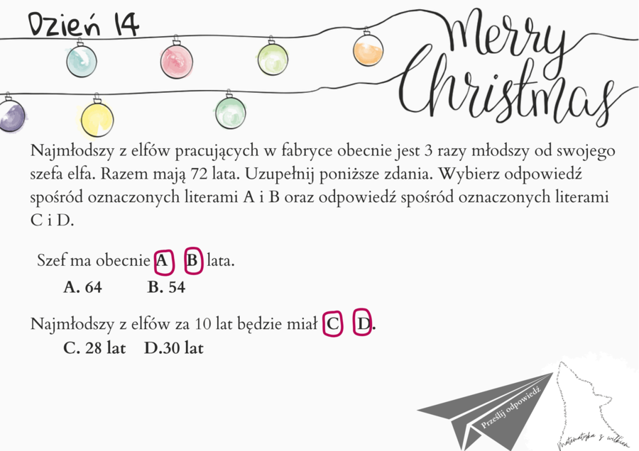 Egzaminacyjny matematyczny kalendarz adwentowy