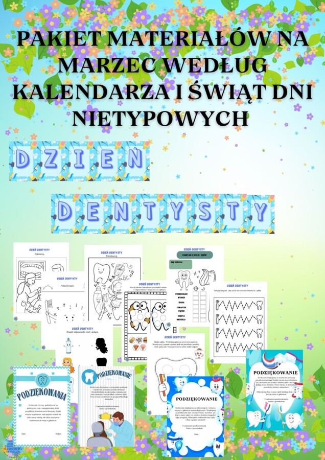 PAKIET MATERIAŁÓW NA MARZEC WEDŁUG KALENDARZA ŚWIĄT I DNI NIETYPOWYCH