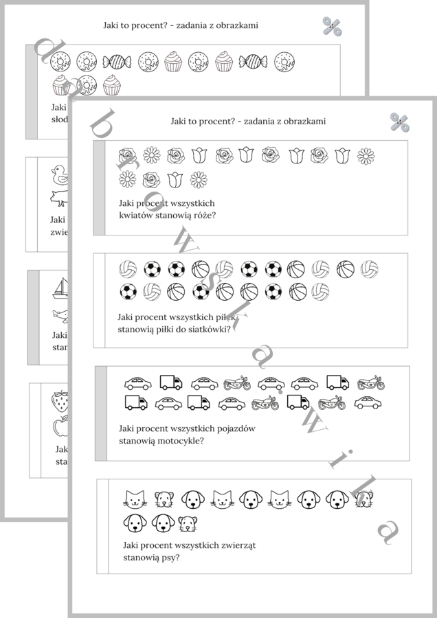 Jaki to procent? - zadania z obrazkami