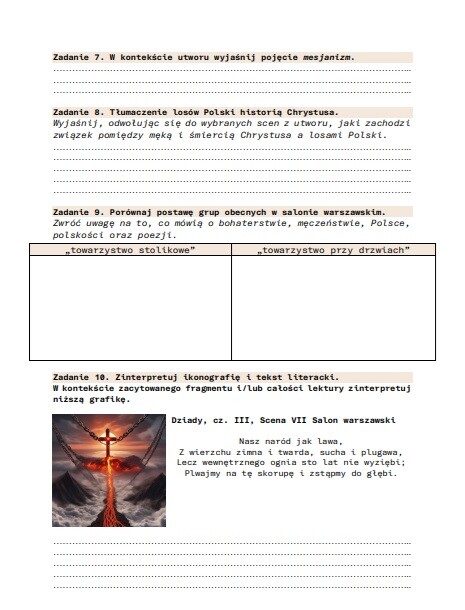 Karta pracy "Dziady, cz. III"