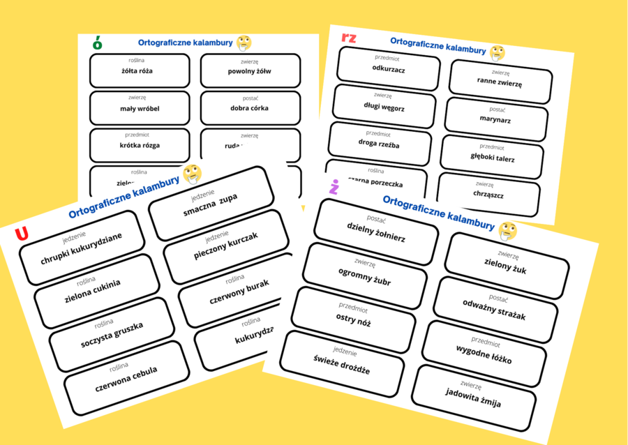 Ortograficzne kalambury - ORTOGRAFIA - gra
