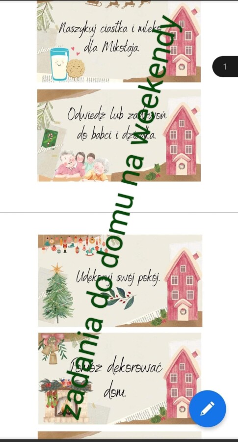 ZADANIA ADWENTOWE - Boże Narodzenie