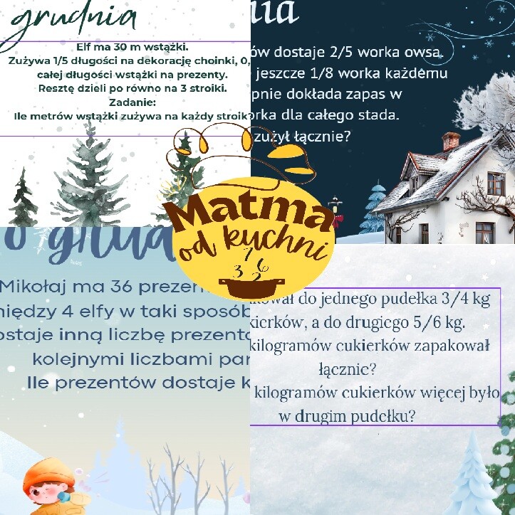 Matematyczny kalendarz adwentowy 2025 klasa 6
