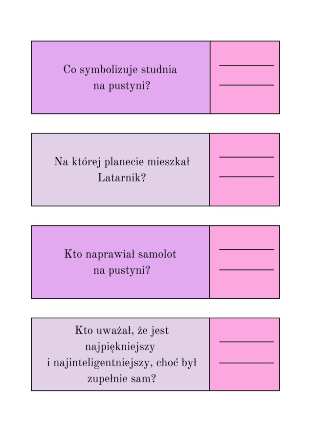 Zagadki literackie- Mały Książę