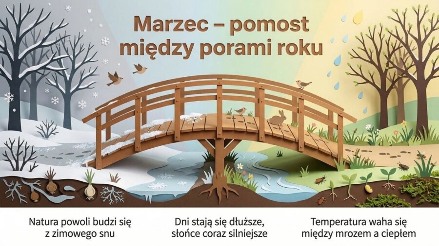 Marzec - gazetka szkolna, gazetka tematyczna, prezentacja, plansze