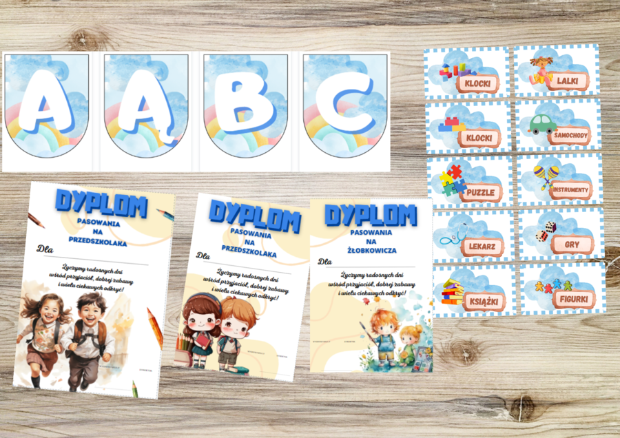 Na rozpoczęcie roku dekoracje- pakiet chmurki