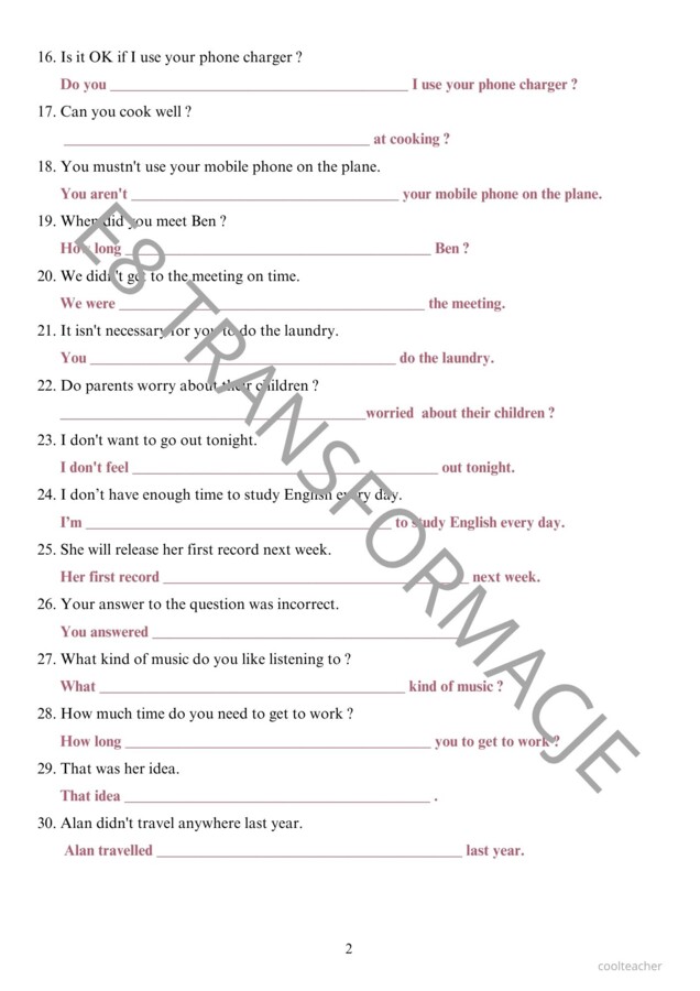 E8 Transformacje zdań