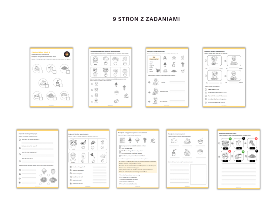 KIds Can Klasa 3 Unit 4 Food Czasownik Like Dodatkowe zadania Karty Pracy Ćwiczenia