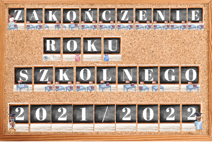 Napis Zakończenie Roku Szkolnego 2021/2022