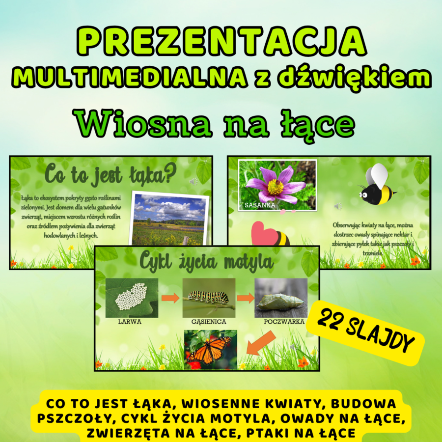 Prezentacja multimedialna z dźwiękiem - WIOSNA NA ŁĄCE