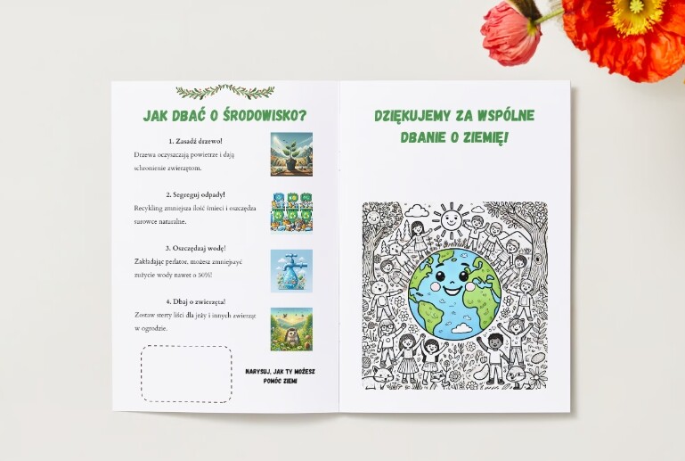 Kolorowanki ekologiczne - drzewa i lasy - zwierzęta - kwiaty - ekosystemy - recykling - ziemia