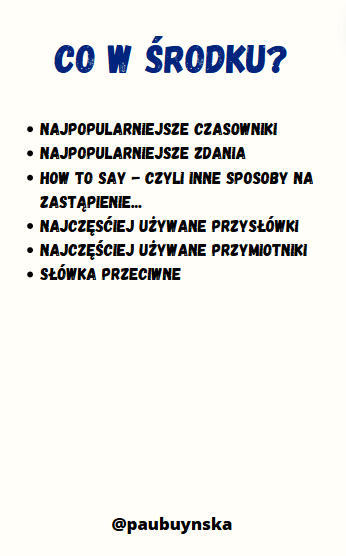 ANGIELSKI, NAJWAŻNIEJSZE WYRAŻENIA, SŁOWA PO ANGIELSKU