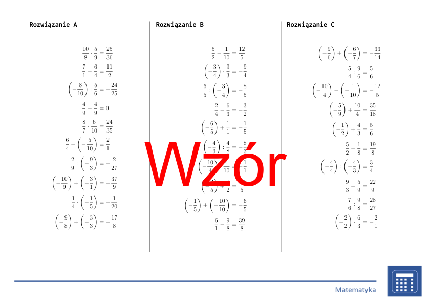 Ułamki dodatnie i ujemne | matematyka | zestaw promocyjny