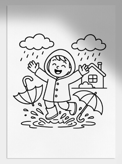 Karty obrazkowe – „Co robić, gdy pada deszcz?” (puzzle, układanki, klocki, lepienie z plasteliny).