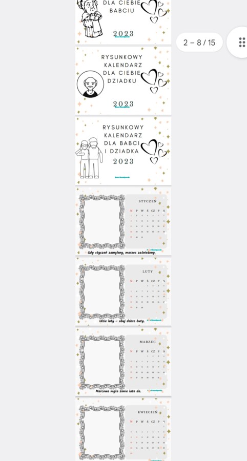 Dzień Babci I Dziadka- kalendarz