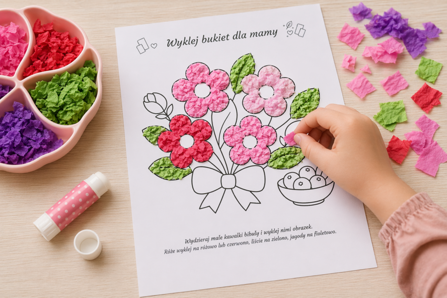 Kolorowanka „Bukiet dla mamy”
